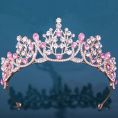 DIEZI 12 Χρώματα Princess Queen Girls Pink Crystal Tiara για Γυναικεία πάρτι Γενέθλια Crown κομμωτήρια Αξεσουάρ Κόσμημα κεφαλής