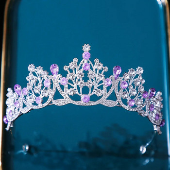DIEZI 12 цвята Princess Queen Girls Pink Crystal Tiara For Women Party Birthday Crown Рокля за коса Аксесоари Шапки Бижута