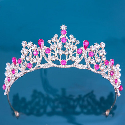 DIEZI 12 Χρώματα Princess Queen Girls Pink Crystal Tiara για Γυναικεία πάρτι Γενέθλια Crown κομμωτήρια Αξεσουάρ Κόσμημα κεφαλής