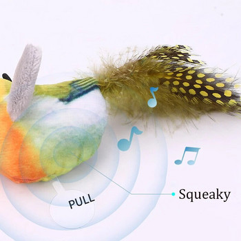 Παιχνίδι κατοικίδιων γατών Παιχνίδι Sparrow Shaprow Bird Simulation Sound Oft Stuffed Toy Pet Interactive Sounding, βελούδινη κούκλα, προμήθειες για κατοικίδια