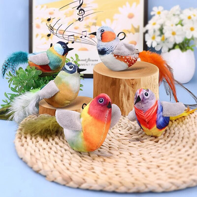 Παιχνίδι κατοικίδιων γατών Παιχνίδι Sparrow Shaprow Bird Simulation Sound Oft Stuffed Toy Pet Interactive Sounding, βελούδινη κούκλα, προμήθειες για κατοικίδια