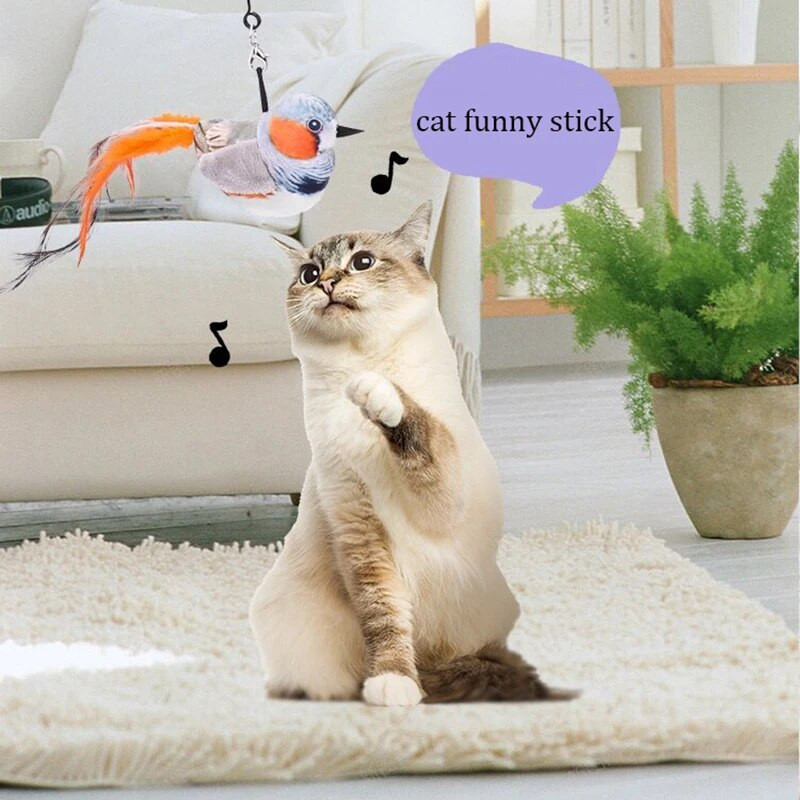 Παιχνίδι κατοικίδιων γατών Παιχνίδι Sparrow Shaprow Bird Simulation Sound Oft Stuffed Toy Pet Interactive Sounding, βελούδινη κούκλα, προμήθειες για κατοικίδια