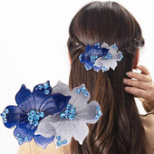 Premium Korean Edition Violet Flower Crystal Spring matadata Rhinestone Pan Hair Horizontal Clip Eleganti sieviešu matu aksesuāri