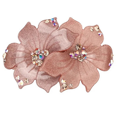 Premium Korean Edition Violet Flower Crystal Spring matadata Rhinestone Pan Hair Horizontal Clip Eleganti sieviešu matu aksesuāri