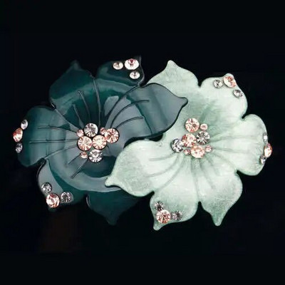 Premium Korean Edition Violet Flower Crystal Spring matadata Rhinestone Pan Hair Horizontal Clip Eleganti sieviešu matu aksesuāri