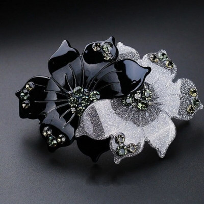 Premium Korean Edition Violet Flower Crystal Spring matadata Rhinestone Pan Hair Horizontal Clip Eleganti sieviešu matu aksesuāri