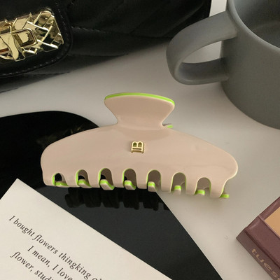 Korejiešu jauni retro matu aksesuāri matu sprādze, liela 9 cm burta B loka etiķskābes haizivju sprādze smalkām meitenēm