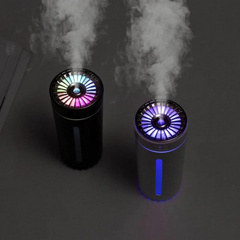 Ασύρματος Φορητός υγραντήρας αέρα αυτοκινήτου 300ML USB Diffuser Mist Maker για οικιακή κρεβατοκάμαρα με πολύχρωμα φώτα RGB LED