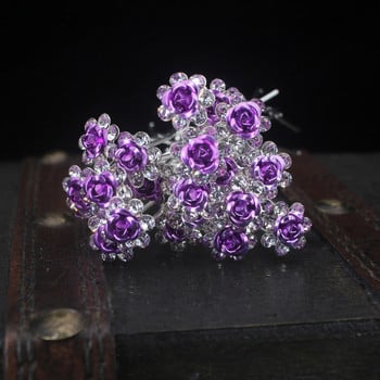 20 бр. Дамски булчински сватбени кристали Diamante Flower U-образна щипка за коса Шноли Пръчки Сплитане на коса Инструменти за оформяне Аксесоари