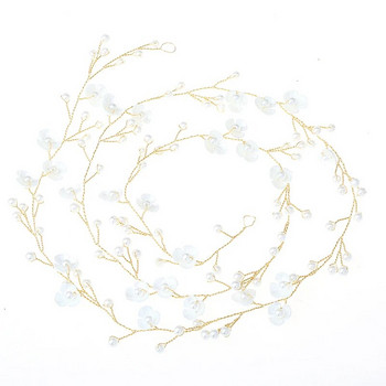 Ръчно изработена перлена цвете от раковина Булка Сватбена сватбена лента за коса Кристална лента за глава Сватбени аксесоари за коса Ръчно изработена цветна перла