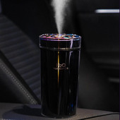 Διαχύτης αρωματοθεραπείας αυτοκινήτου με τροφοδοσία USB Αποσμητικό αέρα αυτοκινήτου Πολύχρωμο φως νύχτας 300 ml Μικρός υγραντήρας Διπλή λειτουργία για υπνοδωμάτιο γραφείου