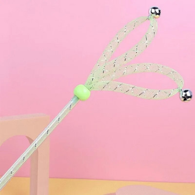 Kaķu rotaļlieta Kaķu nūjas Jauki bantīšu kaķu rotaļlietas Interaktīvas spalvu rotaļlietas kaķiem Teaser Kodieniem izturīga kaķēnu rotaļlieta ar zvaniņu mājdzīvnieku produkti