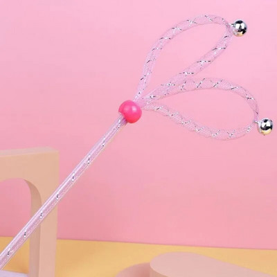 Kaķu rotaļlieta Kaķu nūjas Jauki bantīšu kaķu rotaļlietas Interaktīvas spalvu rotaļlietas kaķiem Teaser Kodieniem izturīga kaķēnu rotaļlieta ar zvaniņu mājdzīvnieku produkti