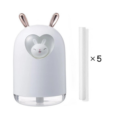 Mini ovlaživač zraka od 300 ml Nova jaka magla Slatki zec USB stolni uredski tihi raspršivač magle za spavaću sobu Šareni lagani ovlaživač zraka Poklon