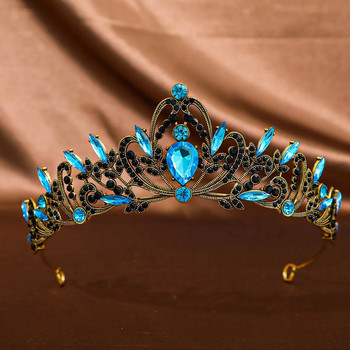 DIEZI Baroque Vintage Κόκκινο Πράσινο Μπλε Μωβ Crystal Tiara Crown Γυναικεία Κορίτσια Princess Party Rhinestone κομμωτήρια