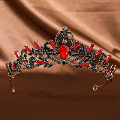 DIEZI baroka vintage sarkana zaļa zila purpura kristāla tiāra kronis sievietēm meitenes princeses ballītei Rhinestone matu kleitu aksesuāri
