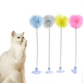 Kaķu rotaļlieta Plīša bumbiņu kaķu rotaļlietas Interaktīvas, smieklīgas rotaļlietas kaķiem, pret skrāpējumiem noturīgs piesūceknis Kaķu rotaļlieta ar zvaniņu mājdzīvnieku produkti