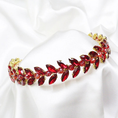 Zaļie Rhinestones Kāzu matu aksesuāri sievietēm un meitenēm Galvas saite Līgavas galvassega Viesu galvas rotaslietas ceremonija Tiaras