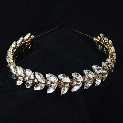 Zaļie Rhinestones Kāzu matu aksesuāri sievietēm un meitenēm Galvas saite Līgavas galvassega Viesu galvas rotaslietas ceremonija Tiaras