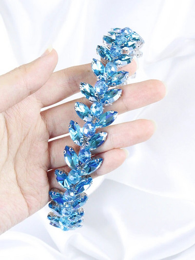 Zaļie Rhinestones Kāzu matu aksesuāri sievietēm un meitenēm Galvas saite Līgavas galvassega Viesu galvas rotaslietas ceremonija Tiaras