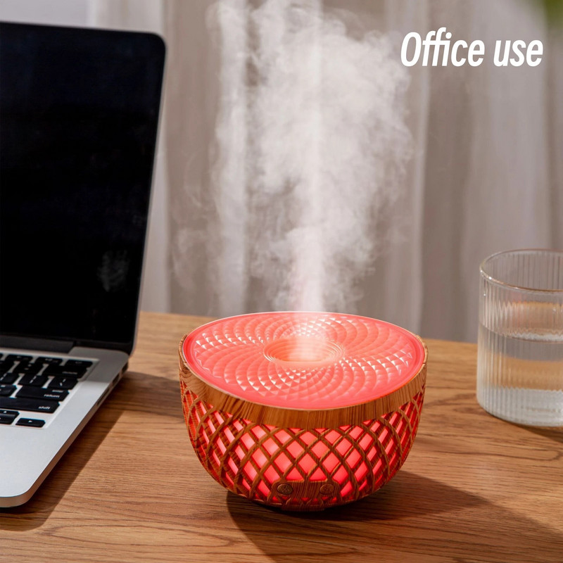 Wood Grain Aroma Essential Oil Diffuser USB Mist Maker για οικιακή κρεβατοκάμαρα Υπερηχητικός Υγραντήρας αέρα Aromatherapy Diffuser 320ml