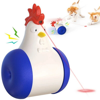 Cat Light Toys Chicken Shaped Squeak Self-weight Balance Movement Sliding Wheels Infrared Lighting Electric Self Removable Toys