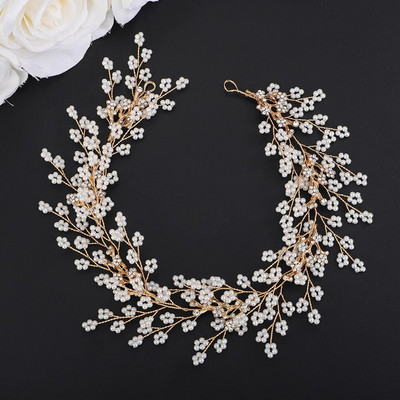 Luxury Handmde Μπλε Πράσινο Πέρλες Νυφικό Γυναικείο Κεφαλόδεσμο Γυναικείο Κεφαλόδεσμο Γάμου Επισκέπτης Αξεσουάρ μαλλιών Αξεσουάρ για πάρτι Τιάρες