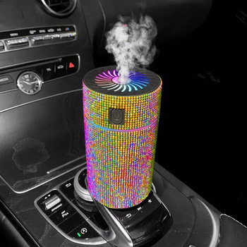 Luxury Diamond Car Diffuser Humidifier with LED Light Auto Air Purifier Aromatherapy Diffuser Αποσμητικό αέρα Αξεσουάρ αυτοκινήτου