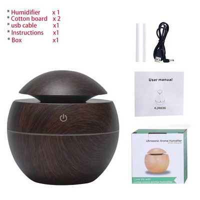 USB Aroma ēterisko eļļu difuzors ultraskaņas Cool Mist mitrinātājs gaisa attīrītājs 7 krāsu maiņas LED nakts gaisma biroja mājām