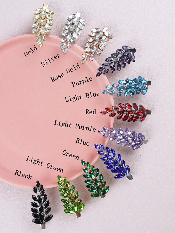 Κλιπ μαλλιών με στρας 11 χρωμάτων για γυναικεία κεφαλή Κοσμήματα γάμου Αξεσουάρ μαλλιών Χειροποίητα νυφικά κεφαλή για χορό καρφίτσες μαλλιών για νύφη