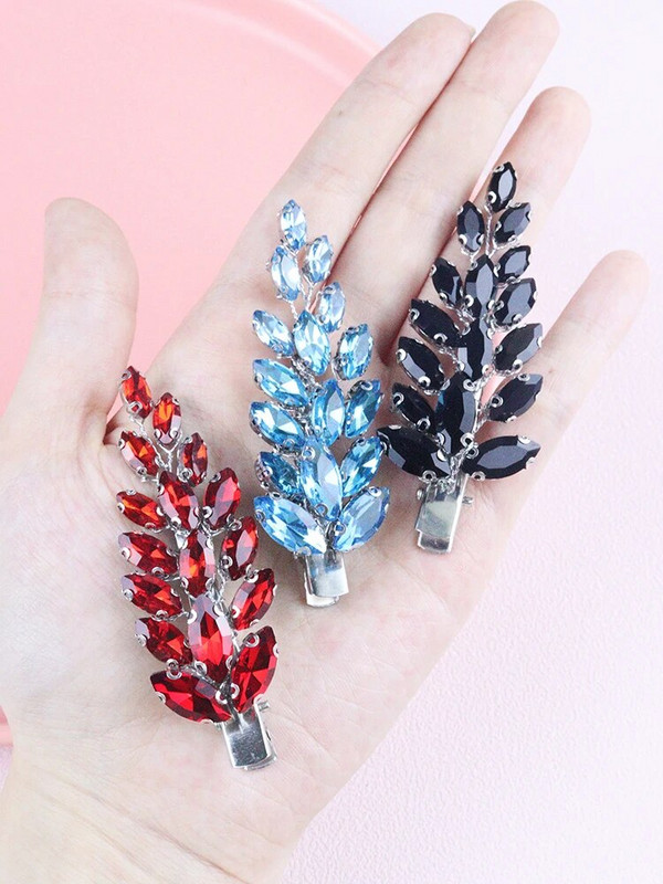 Κλιπ μαλλιών με στρας 11 χρωμάτων για γυναικεία κεφαλή Κοσμήματα γάμου Αξεσουάρ μαλλιών Χειροποίητα νυφικά κεφαλή για χορό καρφίτσες μαλλιών για νύφη