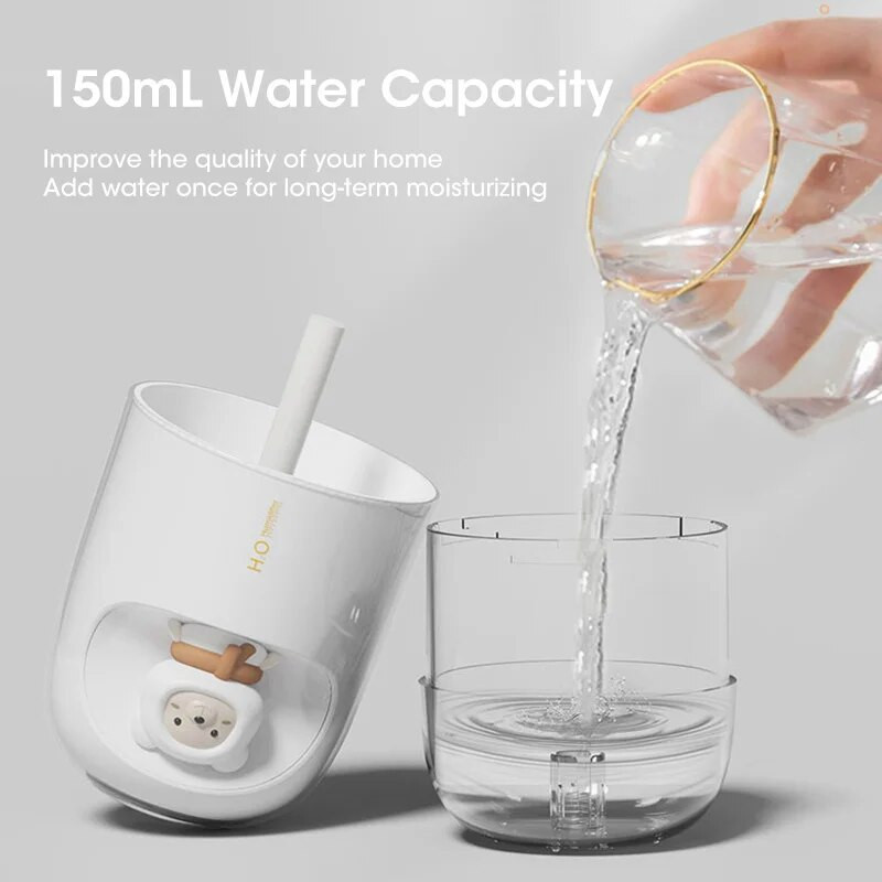 Mitrinātājs Mini gaisa mitrinātājs USB mājas atmosfēra, gaišs, kluss un pārnēsājams galddators, mazs aromterapijas jauks mājdzīvnieks