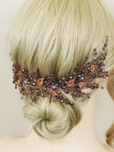 Violeta kristāla līgavas galvassega Moderna sieviešu galvassegas ballīšu matu rotājumi lapu kāzu galvassegas matu aksesuāri meitenēm