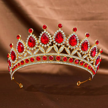 DIEZI Baroque Queen AB Crystal Tiara Crown για Γυναικεία Κορίτσια Μόδα για πάρτι Πολυτελές κομψό φόρεμα από στρας Crown αξεσουάρ μαλλιών