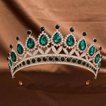 DIEZI Baroque Queen AB Crystal Tiara Crown για Γυναικεία Κορίτσια Μόδα για πάρτι Πολυτελές κομψό φόρεμα από στρας Crown αξεσουάρ μαλλιών