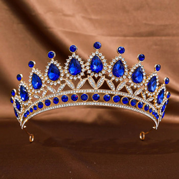 DIEZI Baroque Queen AB Crystal Tiara Crown για Γυναικεία Κορίτσια Μόδα για πάρτι Πολυτελές κομψό φόρεμα από στρας Crown αξεσουάρ μαλλιών