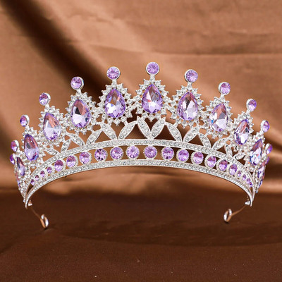 DIEZI Baroque Queen AB Crystal Tiara kronis Sieviešu Meiteņu Ballīte Mode Luksusa Eleganta Rhinestone Kleita Kronis Matu Aksesuāri