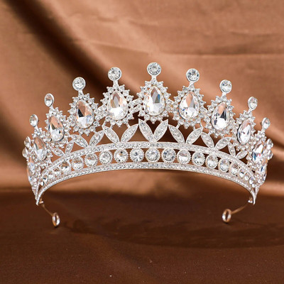 DIEZI Baroque Queen AB Crystal Tiara kronis Sieviešu Meiteņu Ballīte Mode Luksusa Eleganta Rhinestone Kleita Kronis Matu Aksesuāri