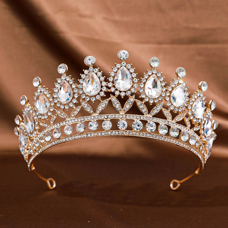 DIEZI Baroque Queen AB Crystal Tiara kronis Sieviešu Meiteņu Ballīte Mode Luksusa Eleganta Rhinestone Kleita Kronis Matu Aksesuāri