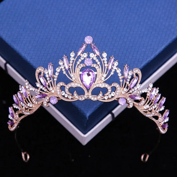 DIEZI 6 цвята елегантна корейска корона за момичета с кристална тиара за жени, парти, сватба, принцеса, кристали, булчинска корона, бижута за коса