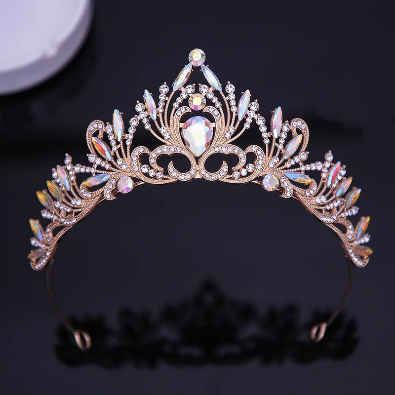 DIEZI 6 culori elegante fete coreene tiara de cristal coroana pentru femei petrecere nunta prințesa stras coroana mireasa bijuterii de păr