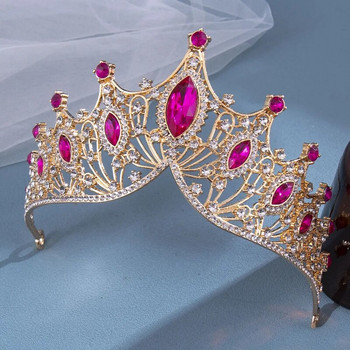 1бр булка кристал корона тиара барокова луксозна атмосфера сплав корона парти принцеса рокля аксесоари