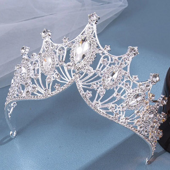 1бр булка кристал корона тиара барокова луксозна атмосфера сплав корона парти принцеса рокля аксесоари