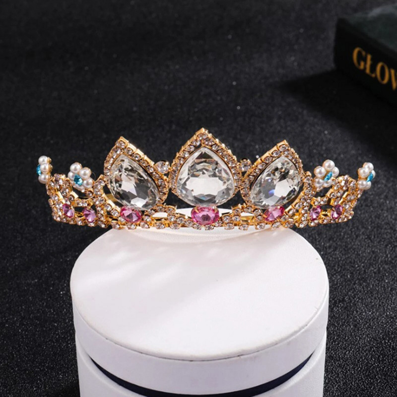 Princešu kroņi sievietēm Meitenēm Bērniem Spīdīgi Rhinestone Tiaras Vienkāršas kristāla galvas lentes līgavai kāzu matu rotaslietas aksesuāri