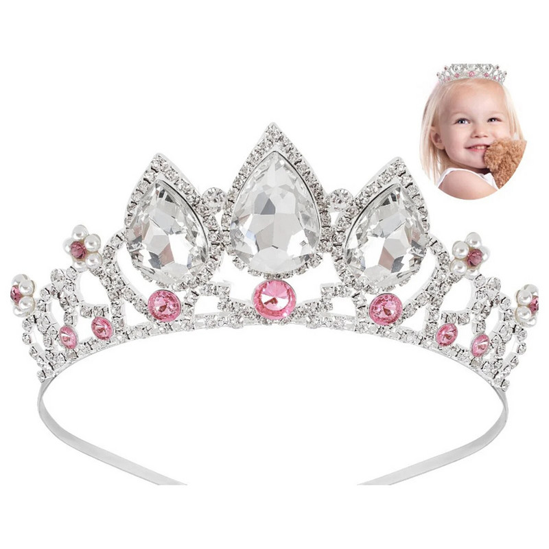 Princešu kroņi sievietēm Meitenēm Bērniem Spīdīgi Rhinestone Tiaras Vienkāršas kristāla galvas lentes līgavai kāzu matu rotaslietas aksesuāri