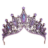 Luksuslik barokkstiilis Bling Purple Crystal Pruudi Tiaarad Nõiakroonid Naiste Rhinestone Galerii Diadem pulmakostüüm Juuste aksessuaarid