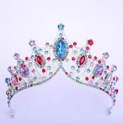 Luksuslik barokkstiilis Bling Purple Crystal Pruudi Tiaarad Nõiakroonid Naiste Rhinestone Galerii Diadem pulmakostüüm Juuste aksessuaarid