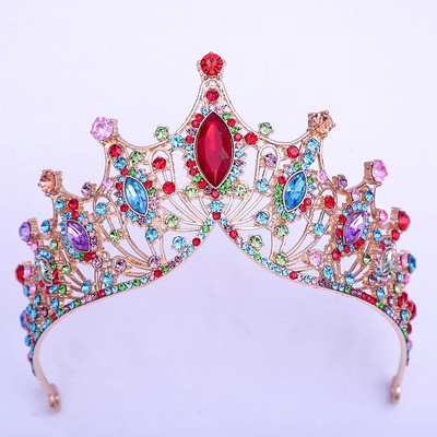 Luksuslik barokkstiilis Bling Purple Crystal Pruudi Tiaarad Nõiakroonid Naiste Rhinestone Galerii Diadem pulmakostüüm Juuste aksessuaarid