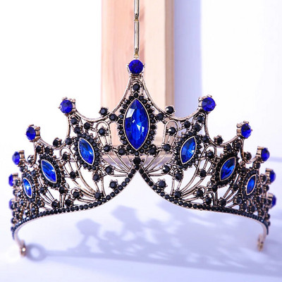 Luksuslik barokkstiilis Bling Purple Crystal Pruudi Tiaarad Nõiakroonid Naiste Rhinestone Galerii Diadem pulmakostüüm Juuste aksessuaarid