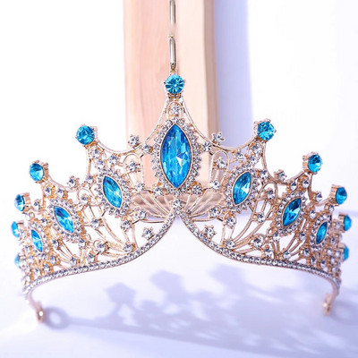 Luksuslik barokkstiilis Bling Purple Crystal Pruudi Tiaarad Nõiakroonid Naiste Rhinestone Galerii Diadem pulmakostüüm Juuste aksessuaarid